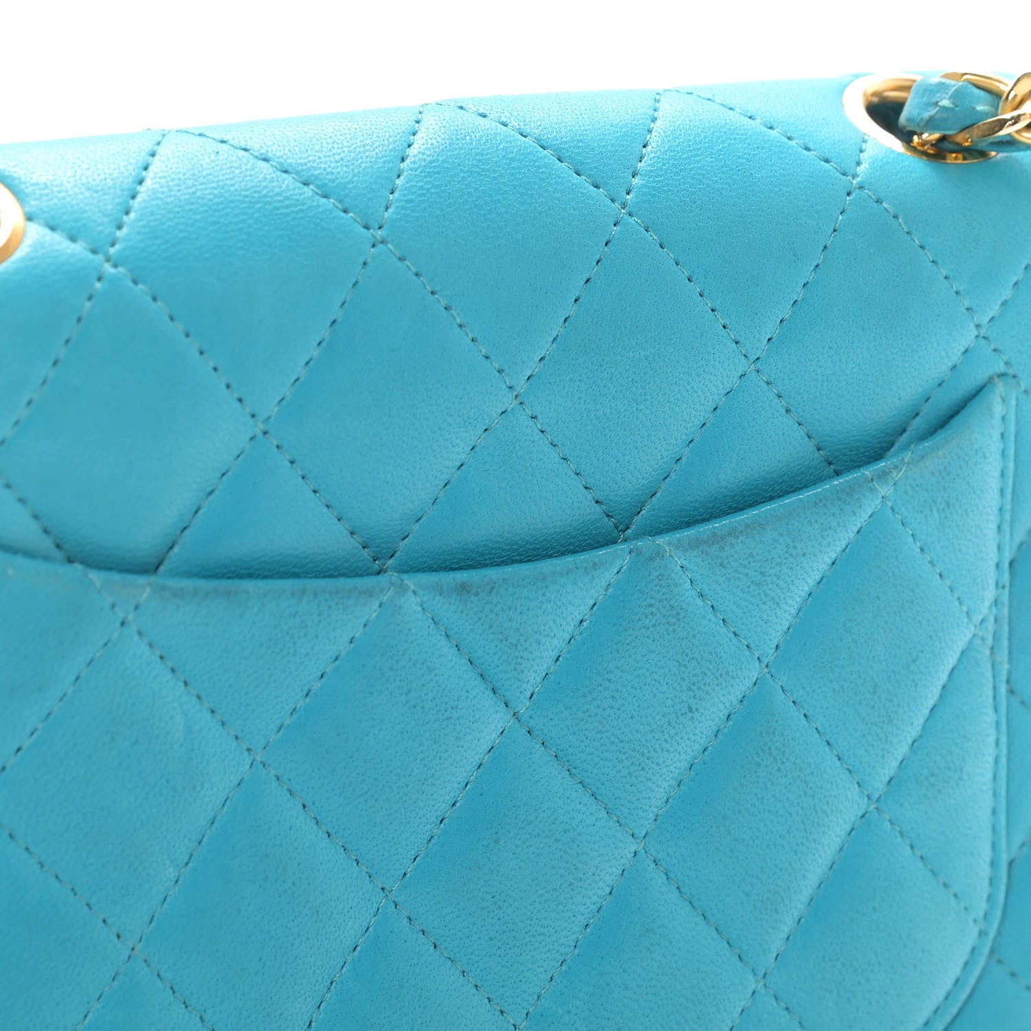 Chanel Lambskin Quilted Mini Square Flap Blue 10 of 11