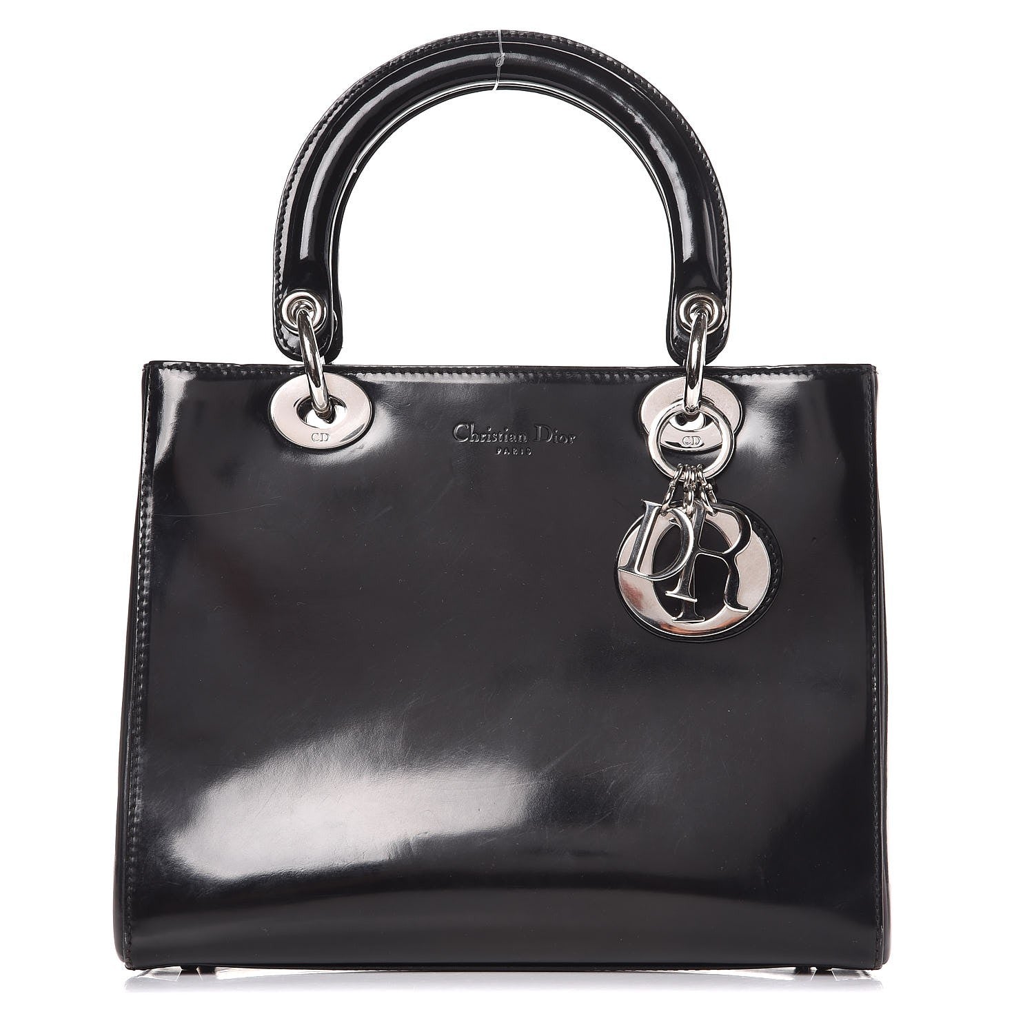 Christian Dior Patent Medium Lady Dior Black 1 of 18