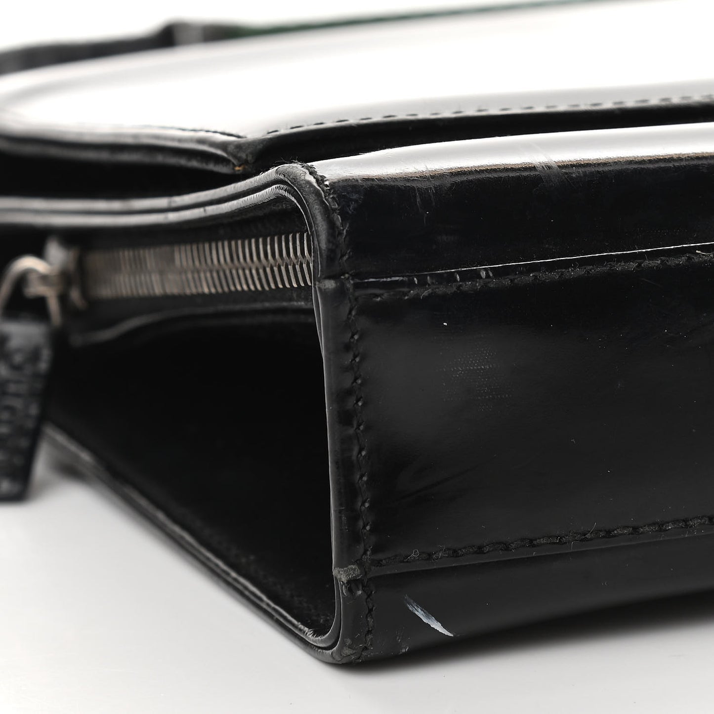 Patent Web Shoulder Bag Black