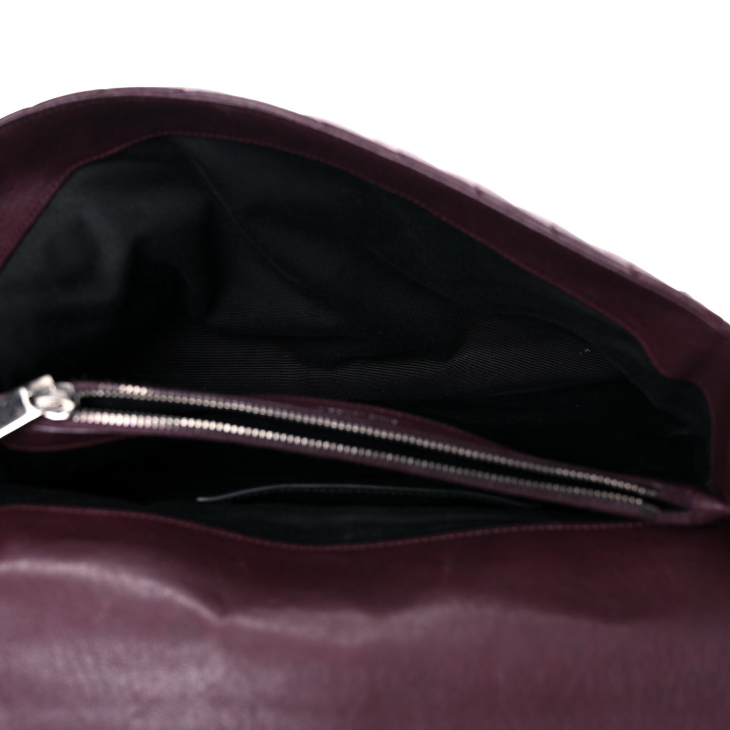 Sheepskin Matelasse Chevron Large Monogram Satchel Amaranto