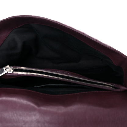 Saint Laurent Sheepskin Matelasse Chevron Large Monogram Satchel Amaranto 5 of 24