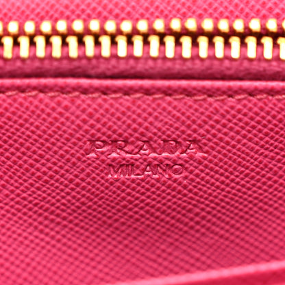 Prada Saffiano Metal Mini Crossbody Wallet Ibisco 6 of 11