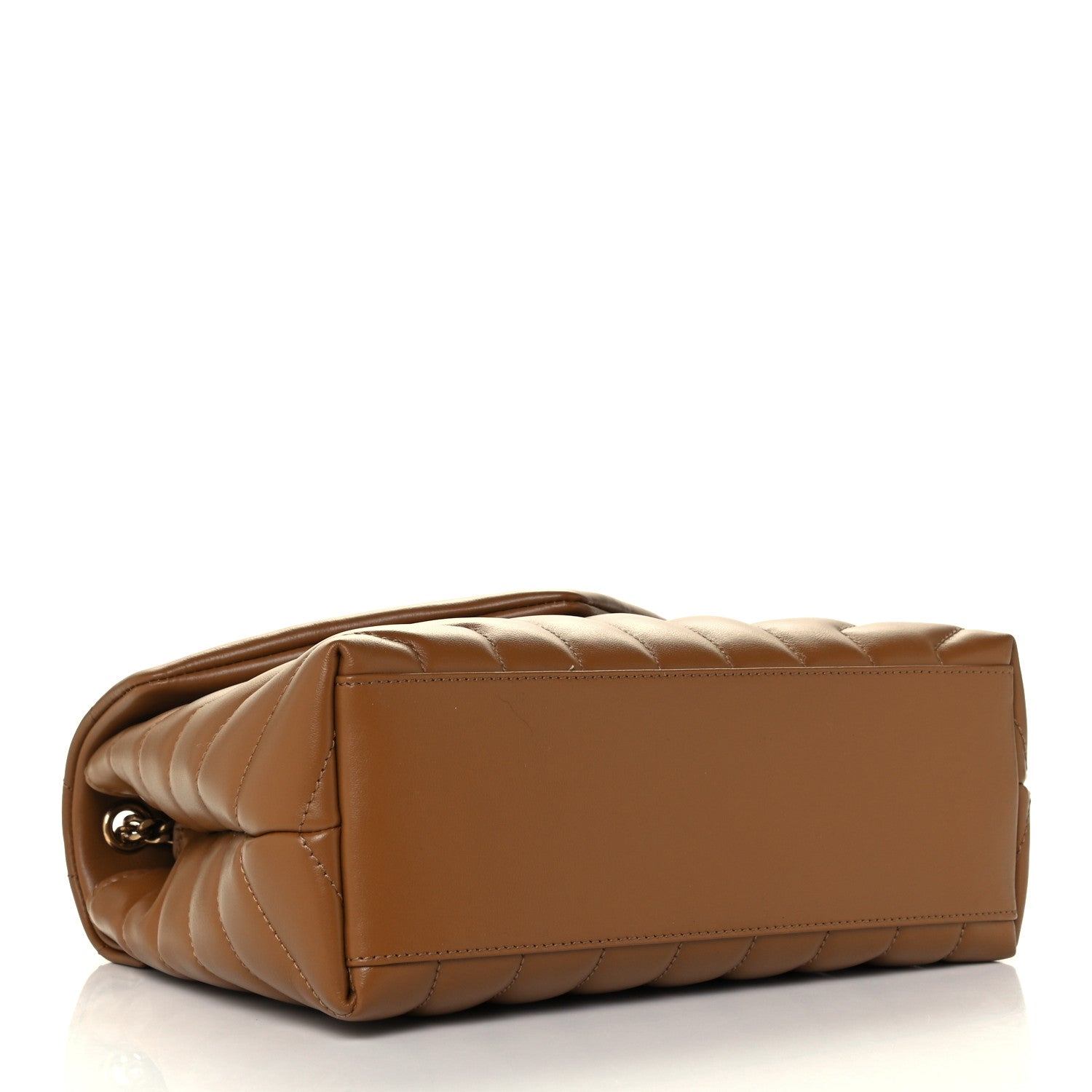 Saint Laurent Calfskin Y Quilted Monogram Small Loulou Chain Satchel Dark Natural 4 of 11