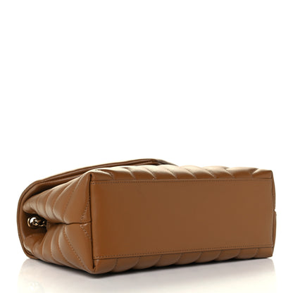 Saint Laurent Calfskin Y Quilted Monogram Small Loulou Chain Satchel Dark Natural 4 of 11