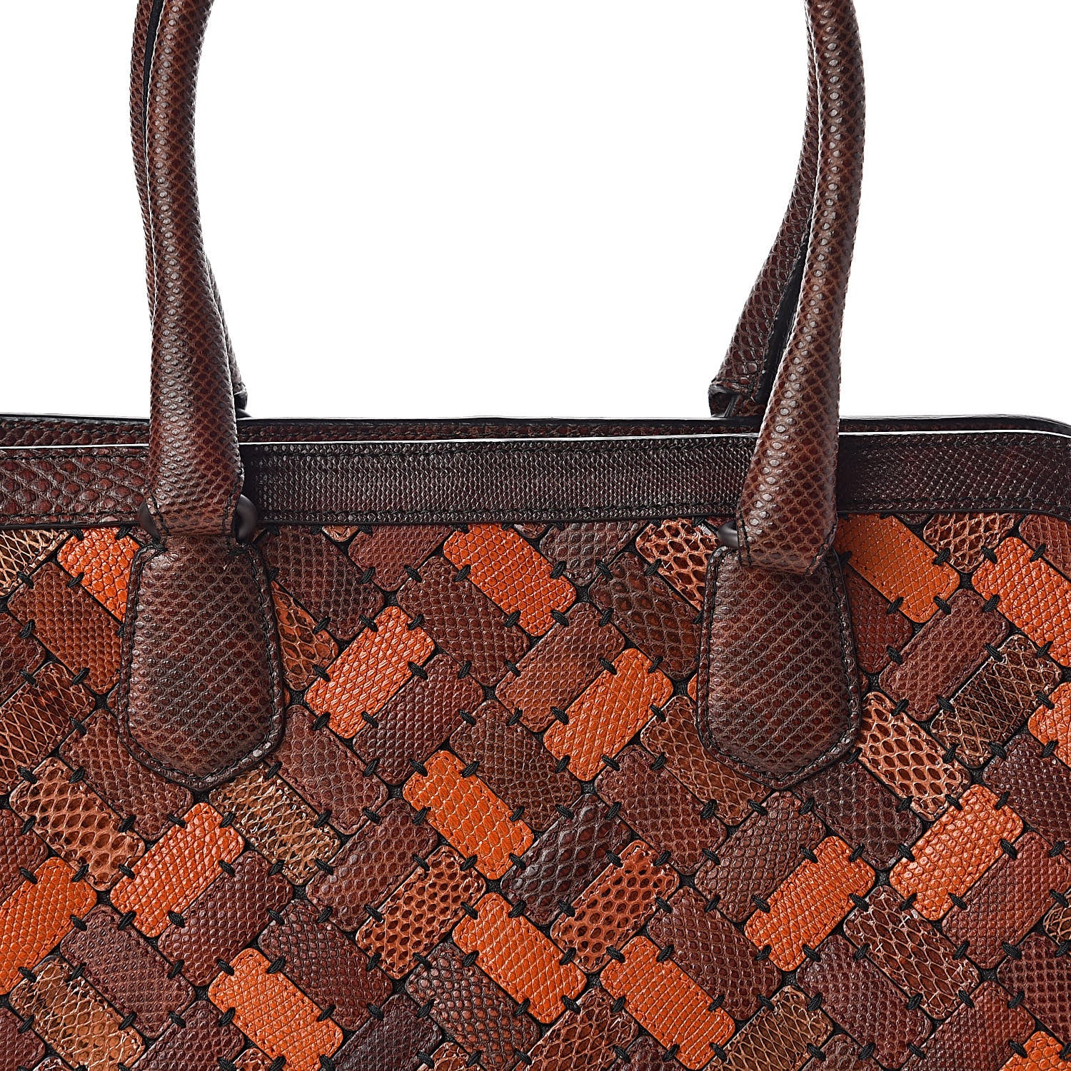 Bottega Veneta Ayers Karung Intrecciato Patchwork Shoulder Bag Ash Scuro Rust Clay 13 of 13