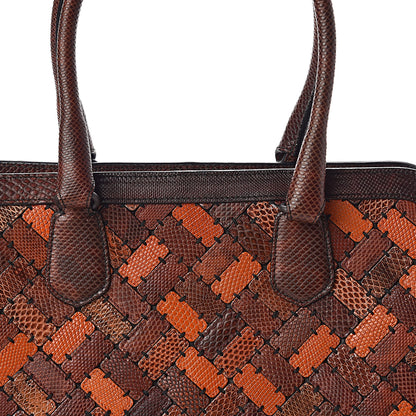 Bottega Veneta Ayers Karung Intrecciato Patchwork Shoulder Bag Ash Scuro Rust Clay 13 of 13