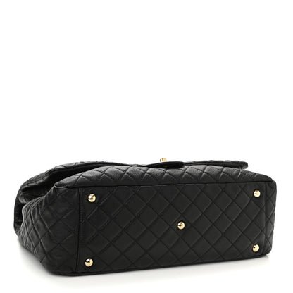 Chanel Calfskin Quilted XXL Travel Flap Bag Black 4 of 9