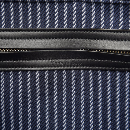Celine Cotton Canvas Striped Medium Phantom Luggage Navy White 7 of 9