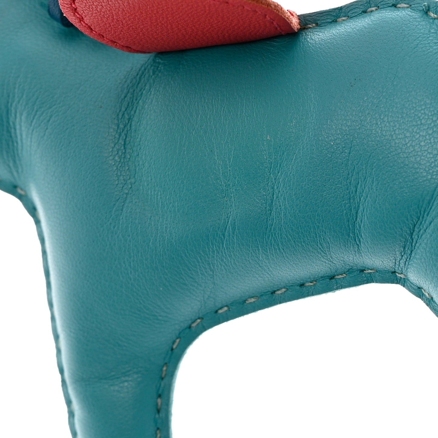Milo Lambskin Grigri Rodeo Horse Bag Charm MM Lagon Bleu Izmir Bougainvillea