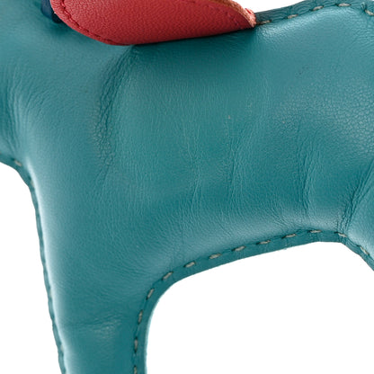 Hermes Milo Lambskin Grigri Rodeo Horse Bag Charm MM Lagon Bleu Izmir Bougainvillea 4 of 5