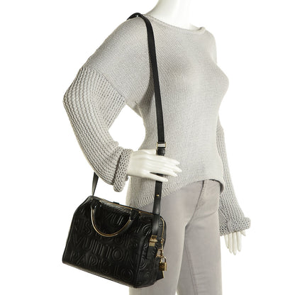 Louis Vuitton Calfskin Embossed Mini Cube Speedy Black 2 of 7