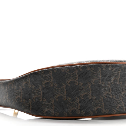 Celine Triomphe Canvas Calfskin Ava Shoulder Bag Tan 9 of 10