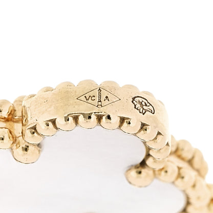 Van Cleef & Arpels 18K Yellow Gold Mother of Pearl 5 Motifs Vintage Alhambra Bracelet 5 of 6