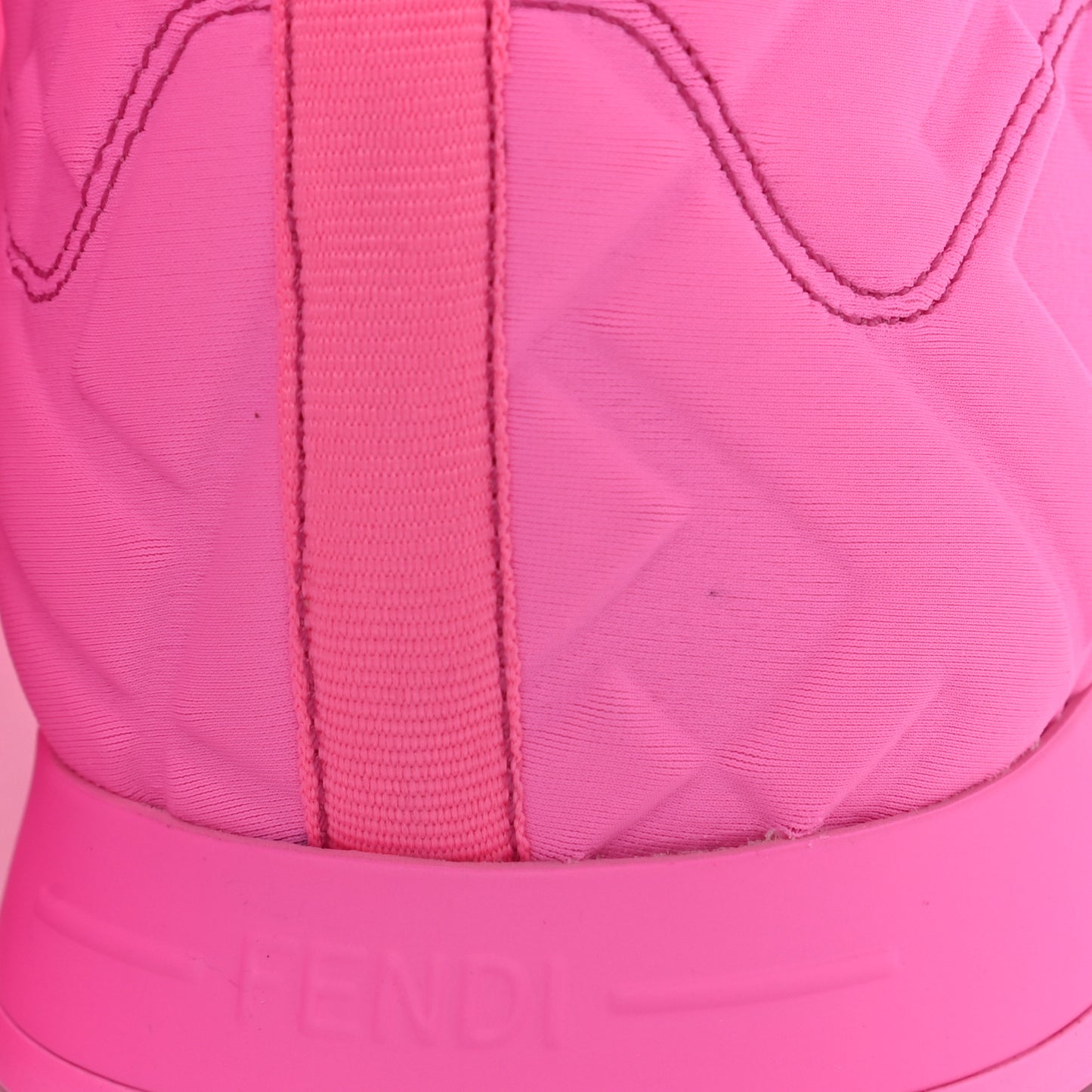 X NICKI MINAJ Lycra Macro FF Embossed Prints On High Top Sneakers 40 Pink