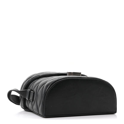 Saint Laurent Lambskin Quilted Monogram June Box Bag  Black 4 of 11