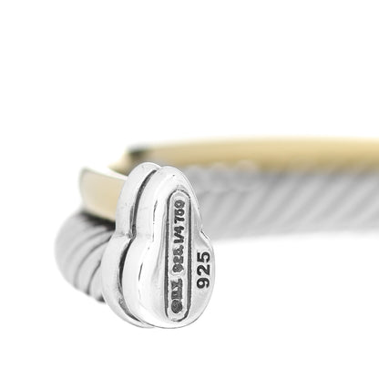 David Yurman Sterling Silver 18K Yellow Gold 3mm Crossover Cuff Bracelet 3 of 3
