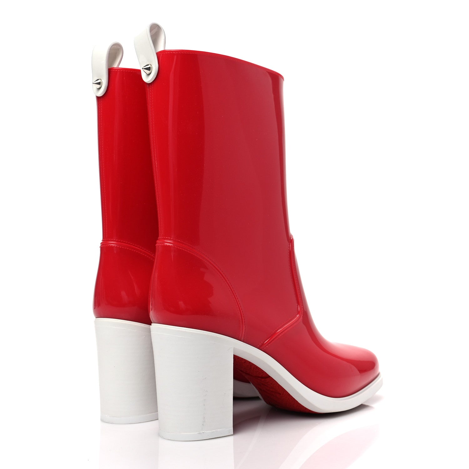 Christian Louboutin PVC Loubirain 70MM Rain Boots 39 Red 4 of 6