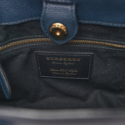 Burberry Grainy Calfskin House Check Small Banner Tote Ink Blue 6 of 12