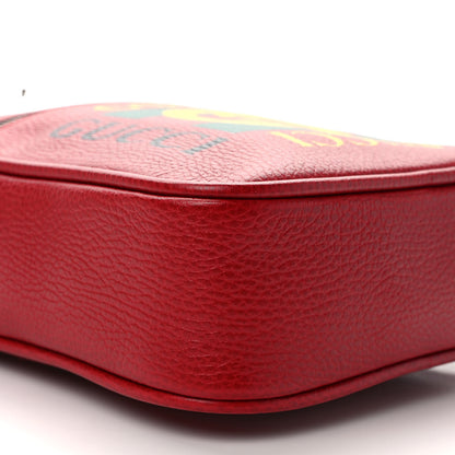 Gucci Grained Calfskin Logo Messenger Bag Hibiscus Red 8 of 9