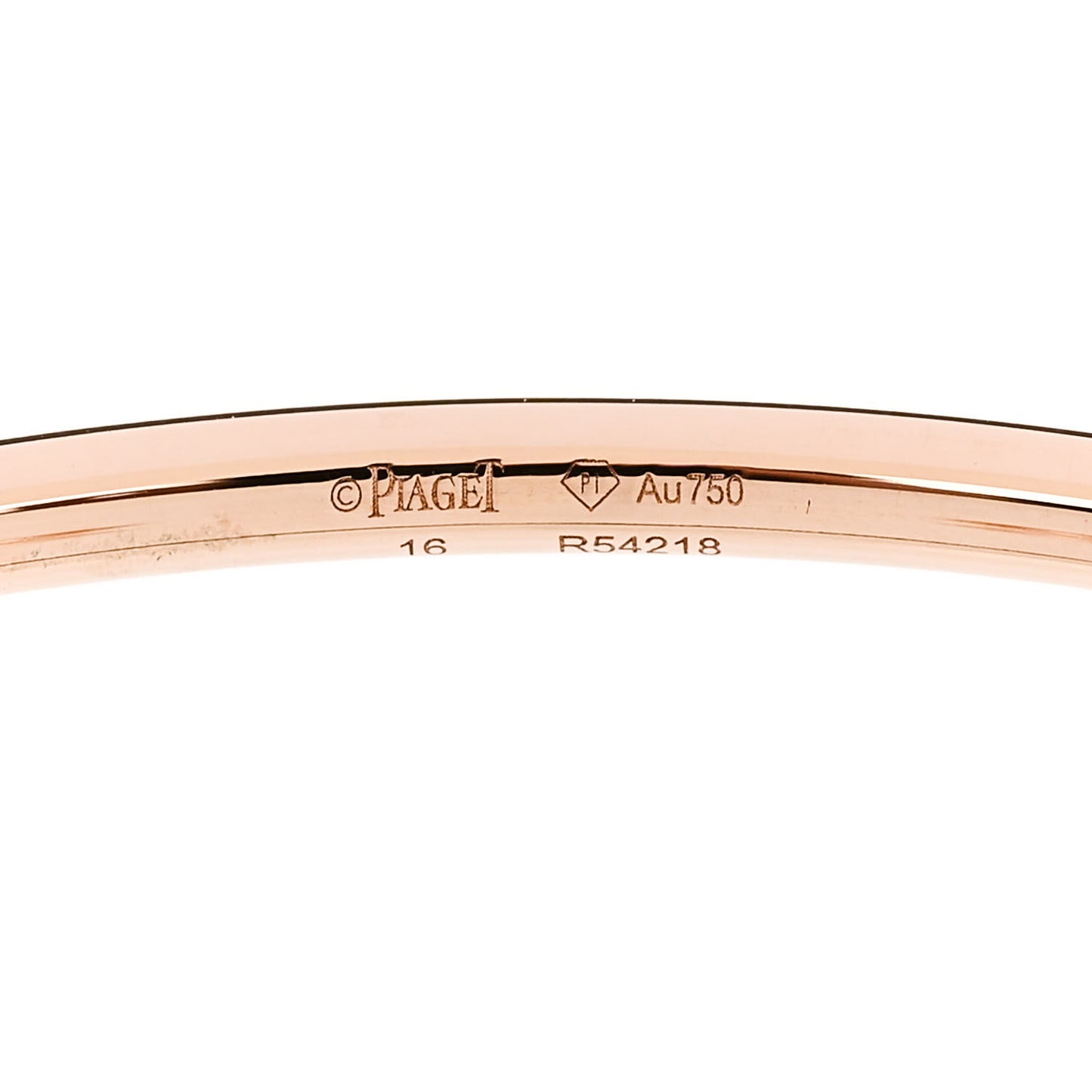 18K Rose Gold Diamond Thin Possession Open Bangle Bracelet