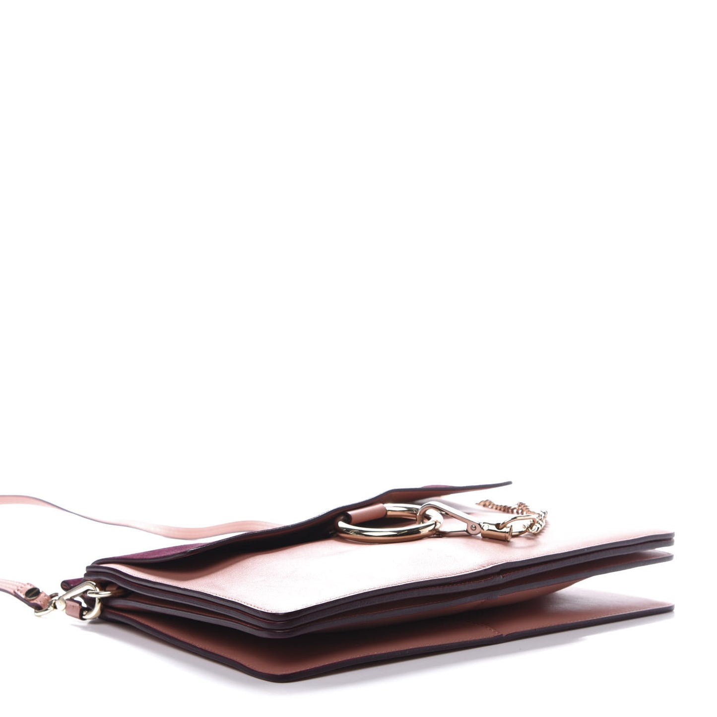 Calfskin Suede Medium Faye Shoulder Bag Misty Rose Dark Purple