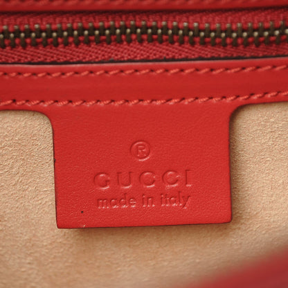 Gucci Calfskin Matelasse Sylvie Web Small GG Marmont Top Handle Shoulder Bag Hibiscus Red 6 of 8