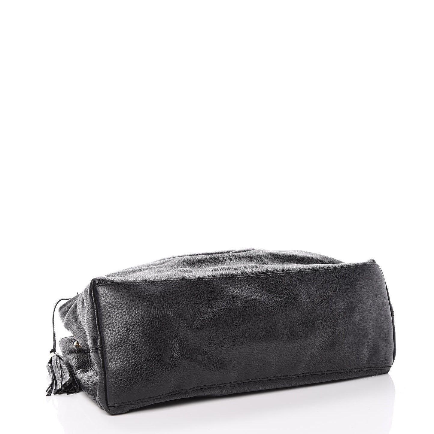 Pebbled Calfskin Large Soho Chain Shoulder Bag Black