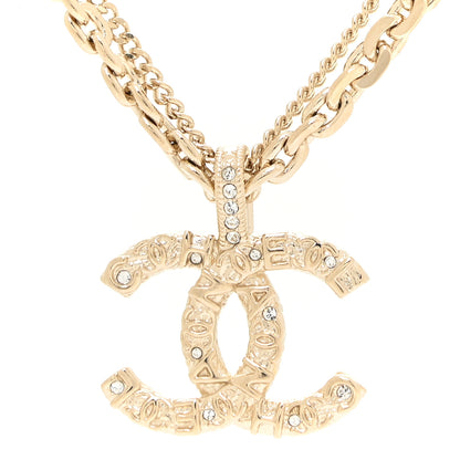 Chanel Crystal CC Multi Strand Chain Necklace Gold 4 of 5