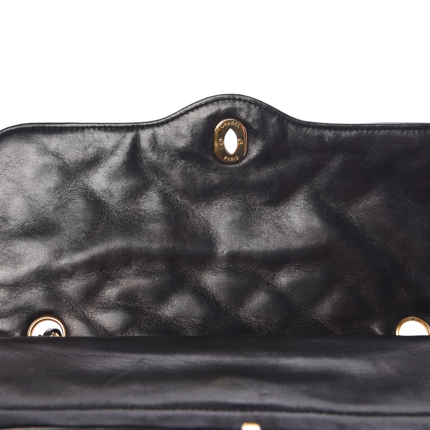 Chanel Lambskin Quilted Medium Double Flap Black 9 of 15