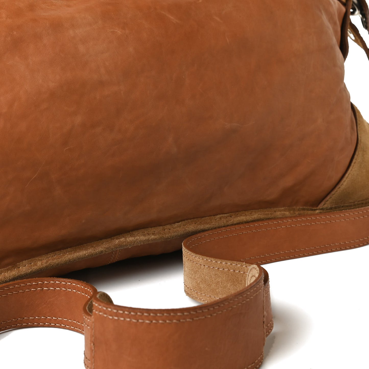 Calfskin Suede Satchel Brown