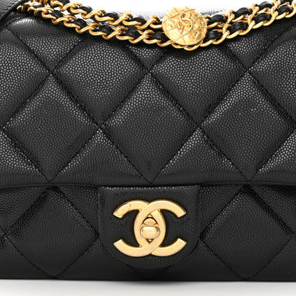 Chanel Caviar Quilted Small Twist Your Buttons Flap Black 8 of 11