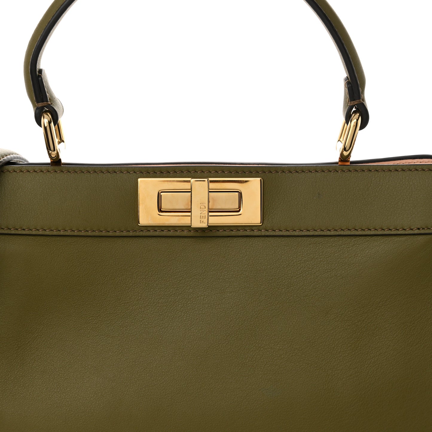 Vitello Seta Shiny Nappa Medium Peekaboo I SEE U Satchel Avocado Light Rose