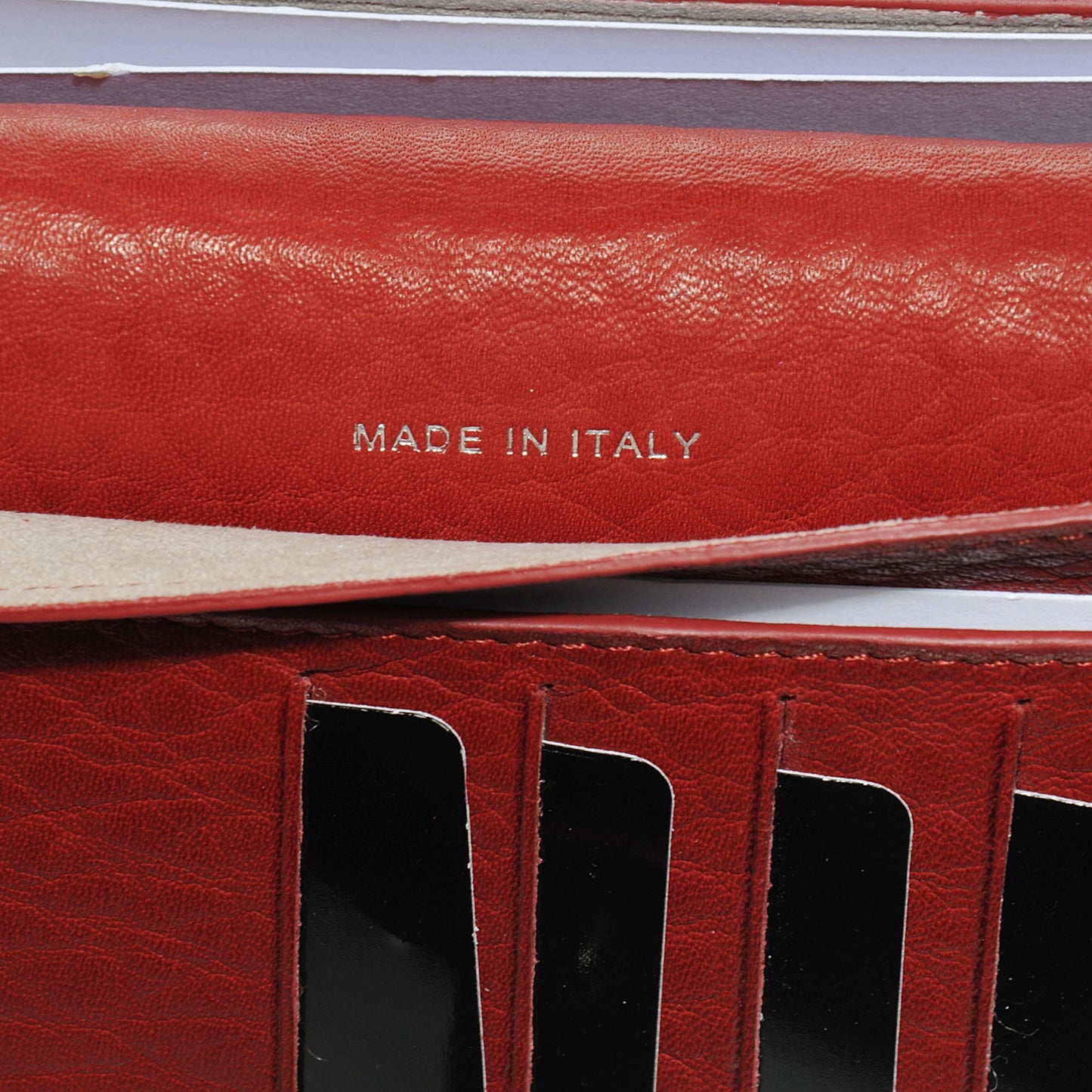 Calfskin Long Double Wallet Rouge