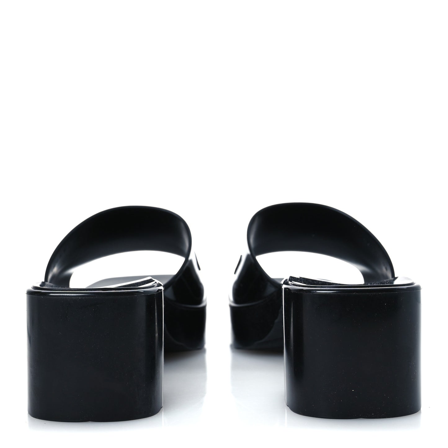 Rubber Gucci Logo Womens Platform 20/60mm Slide Sandals 40 Black