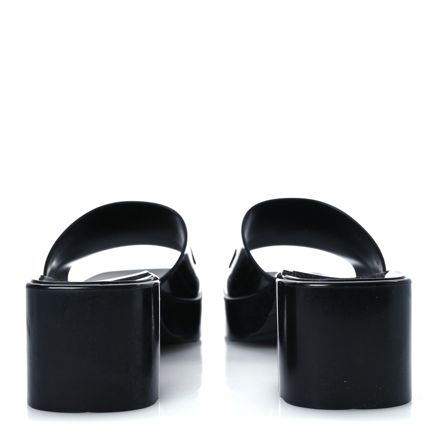 Gucci Rubber Gucci Logo Womens Platform 20/60mm Slide Sandals 40 Black 6 of 11