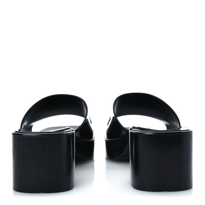 Gucci Rubber Gucci Logo Womens Platform 20/60mm Slide Sandals 40 Black 6 of 11