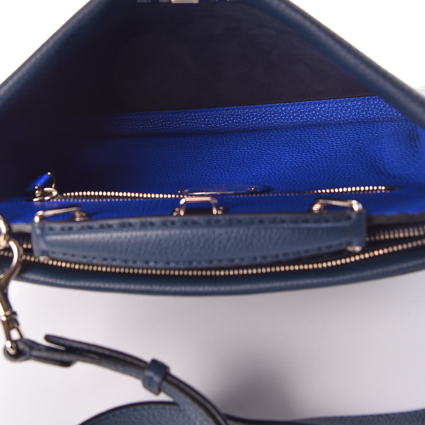 Cuoio Romano Selleria Bi-Color Large Mens Peekaboo Iconic Essential Satchel Lavagna Blue Royal