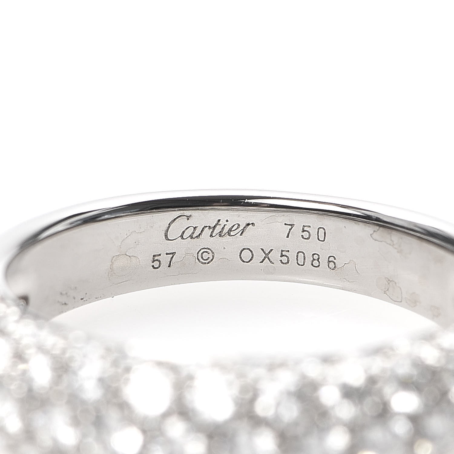 Cartier 18K White Gold Diamond Mimi Ring 57 8 4 of 5