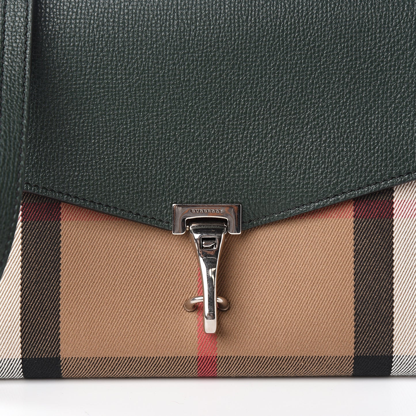 Derby Calfskin House Check Small Macken Crossbody Bag Dark Bottle Green