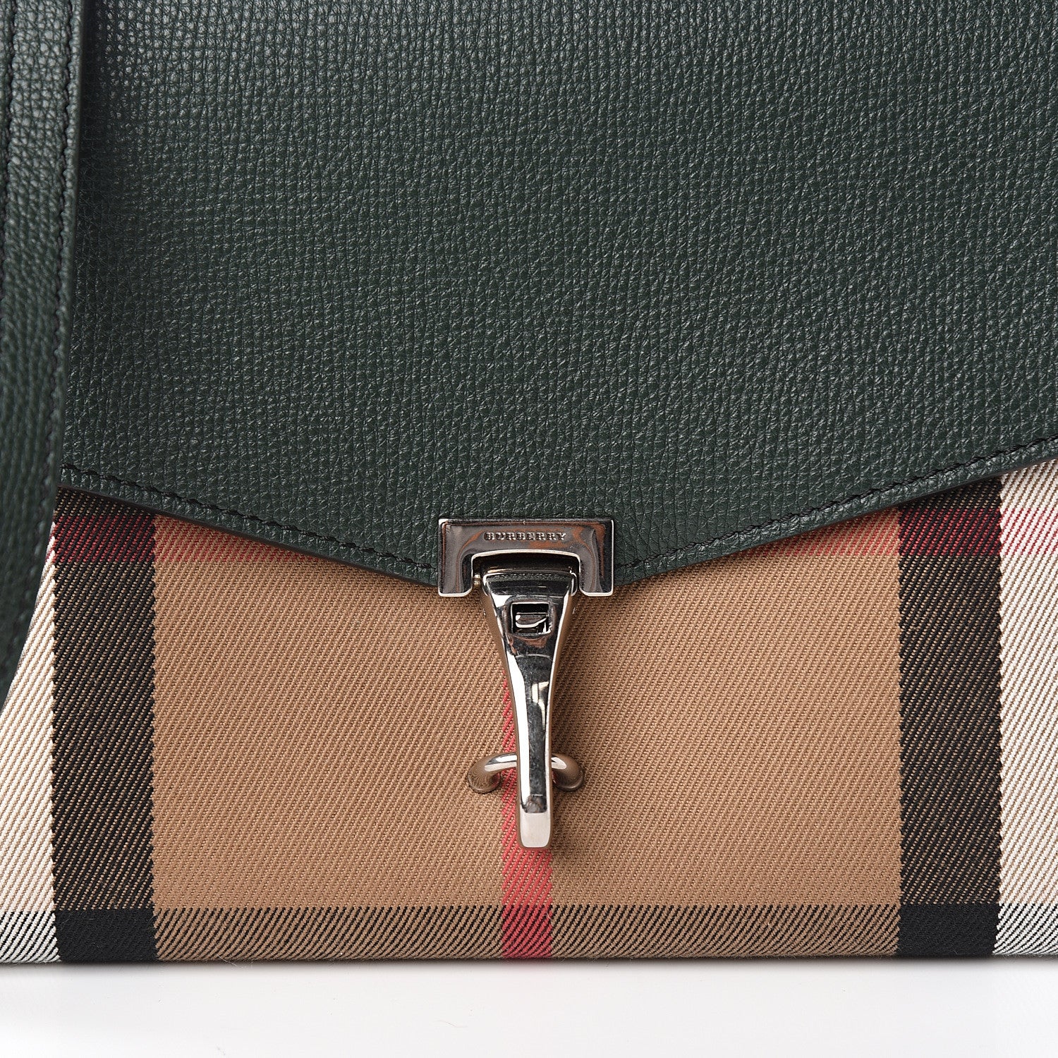 Burberry Derby Calfskin House Check Small Macken Crossbody Bag Dark Bottle Green 10 of 10