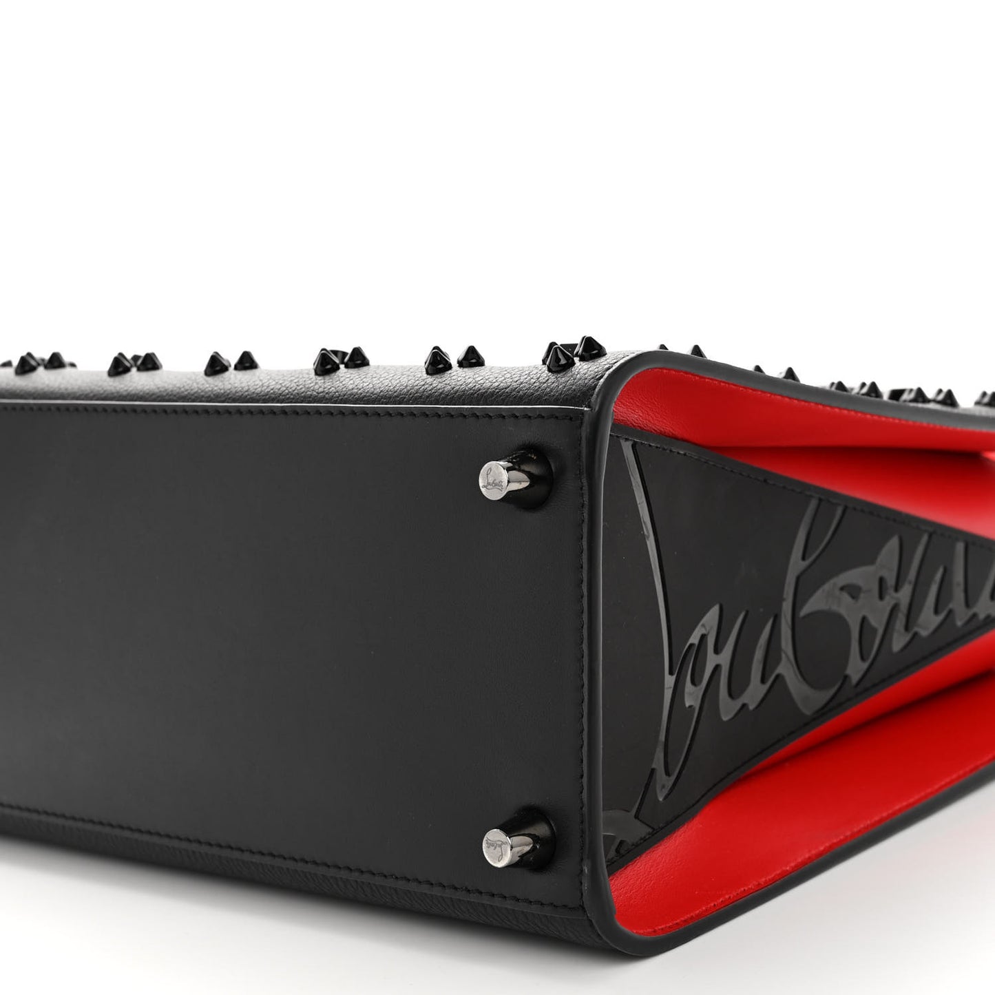 Calfskin Spikes Loubinthesky Medium Paloma Black