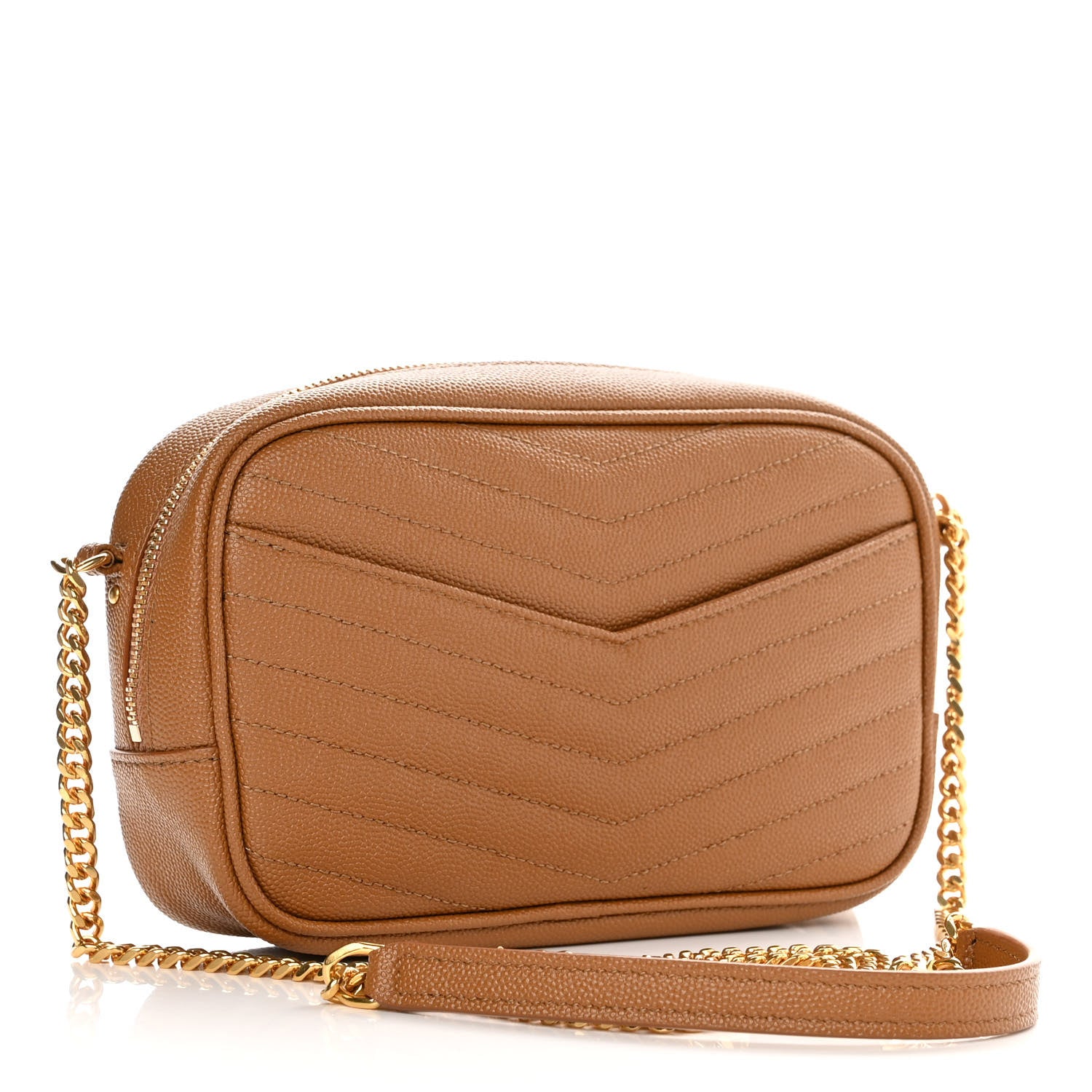 Saint Laurent Grain De Poudre Matelasse Monogram Mini Lou Camera Bag Dark Natural 3 of 9