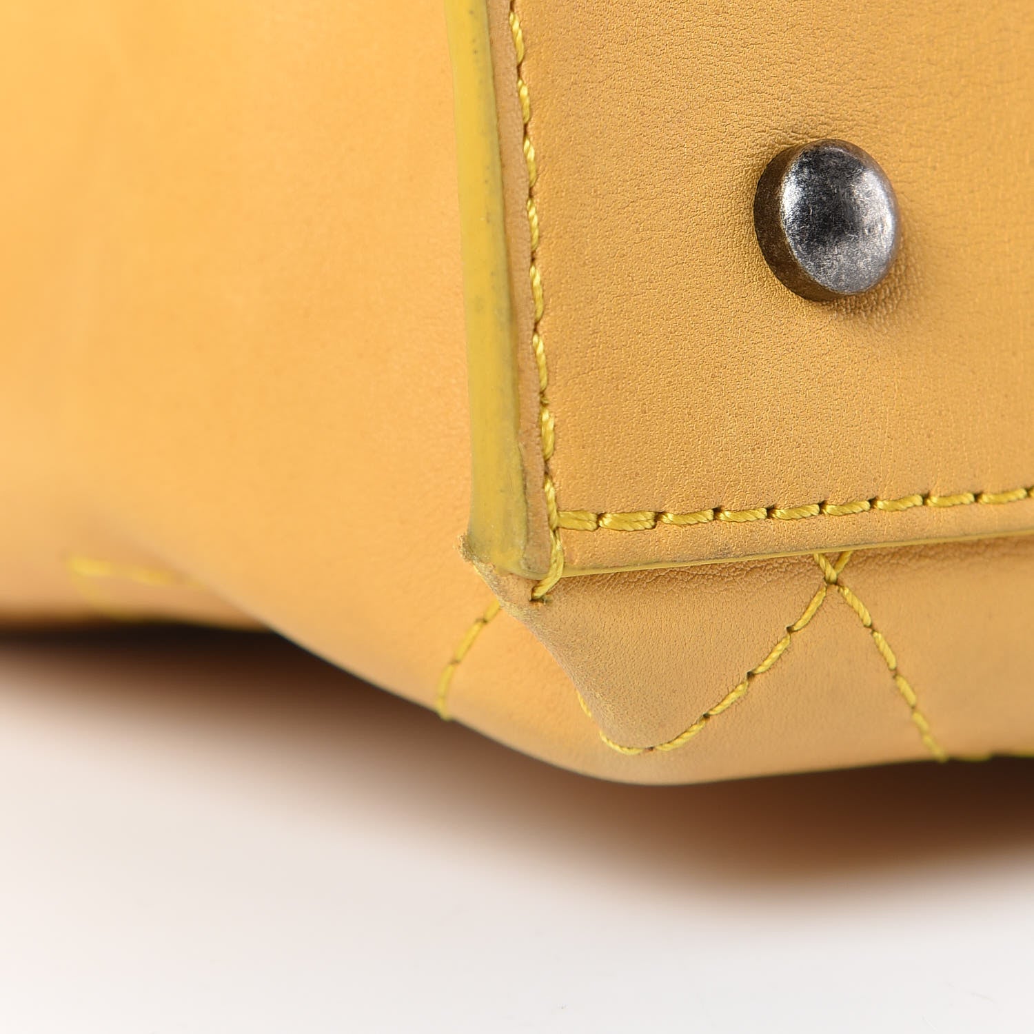 Chanel Calfskin Stitched Urban Luxury Top Handle Bag Yellow 11 of 20