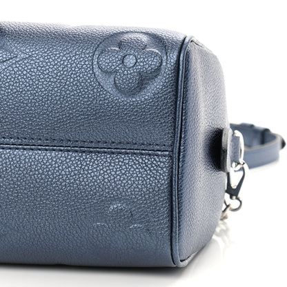 Louis Vuitton Metallic Empreinte Monogram Giant Speedy Bandouliere 20 Navy Nacre 9 of 10