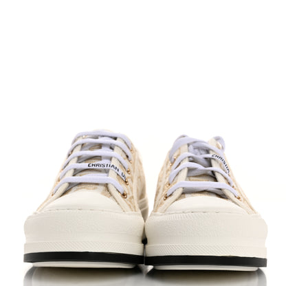 Christian Dior Canvas Lurex Oblique Walk'N'Dior Platform Sneakers 37.5 Pale Gold 2 of 9