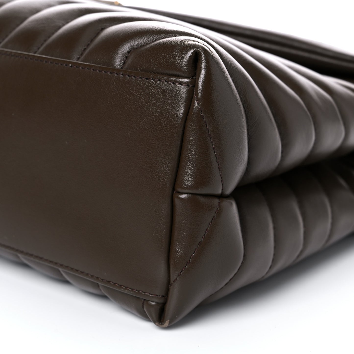 Calfskin Y Quilted Monogram Medium Loulou Chain Satchel Soil Brown