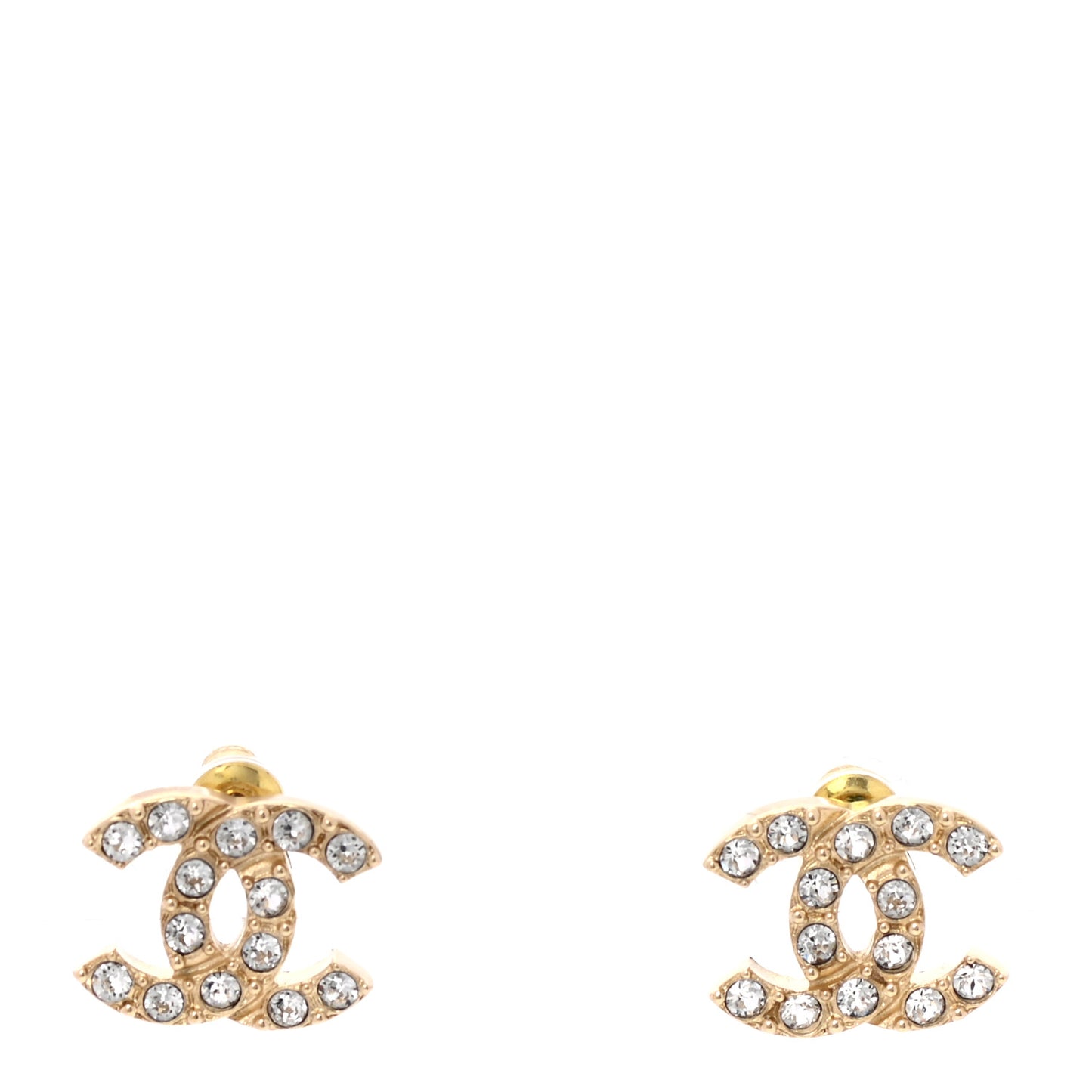 Crystal CC Earrings Gold