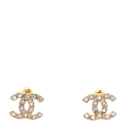 Chanel Crystal CC Earrings Gold 1 of 4