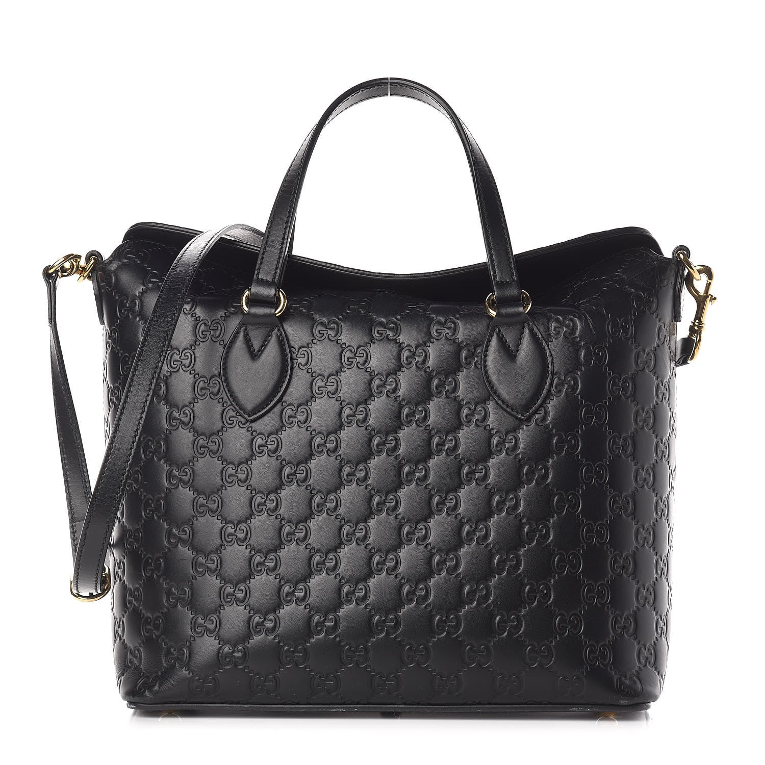 Gucci Guccissima Linea A Foldover Tote Black 1 of 17