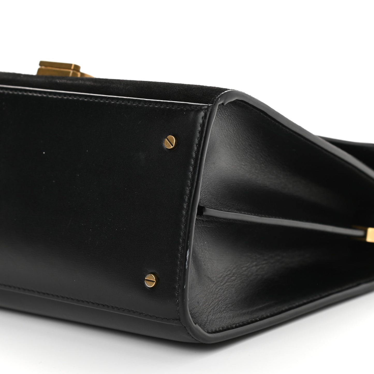 Kid Scamosciato Smooth Calfskin Medium Classic Monogram Cassandra Top Handle Black Rouge Legion